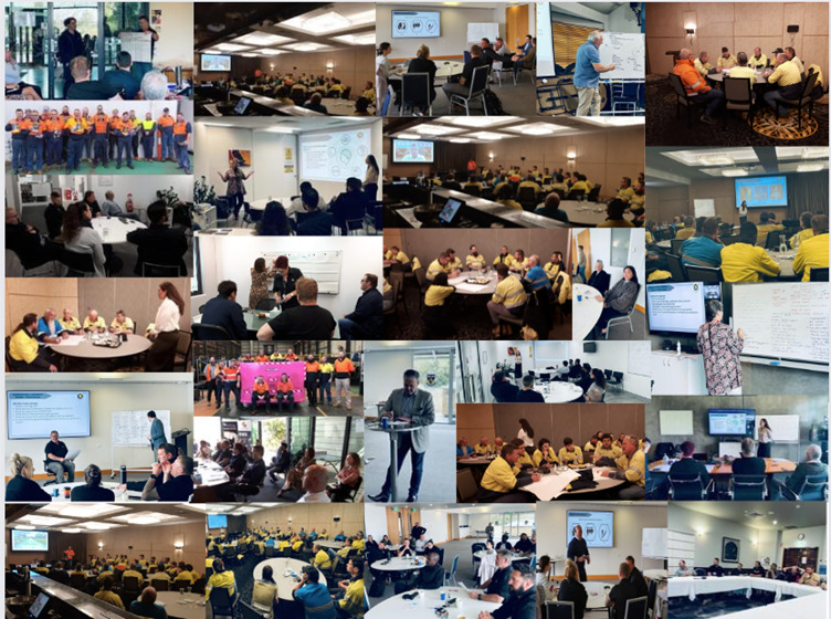 Collage of pictures of team CR at our safety differently workshops